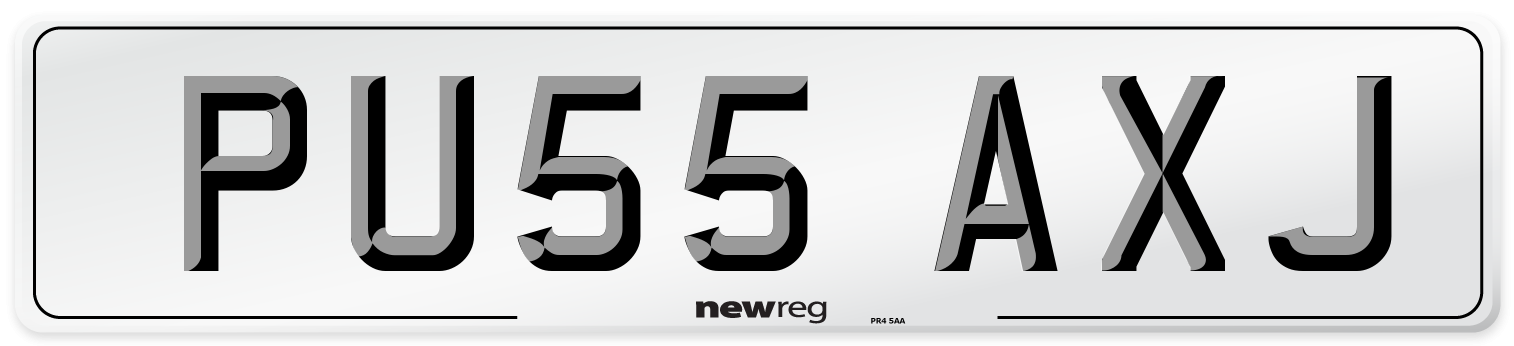 PU55 AXJ Number Plate from New Reg